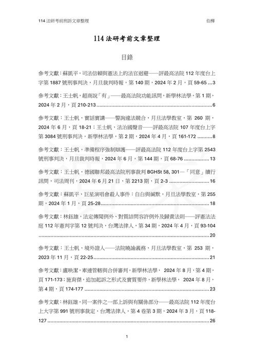讀家講座:114年法研考前刑訴文章整理 讀家講座:114年法研考前刑訴文章整理