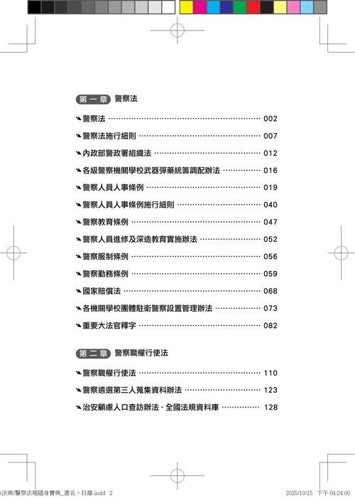 (法典)警察法規隨身寶典_書名、目錄 (法典)警察法規隨身寶典_書名、目錄