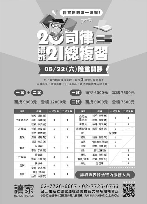 讀家講座:從近期民訴實務見解及修法趨勢看國考 讀家講座:從近期民訴實務見解及修法趨勢看國考