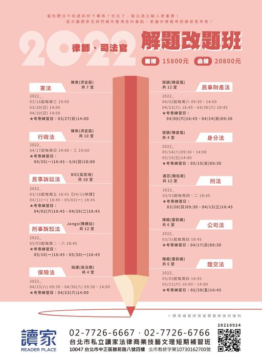 2021讀家律司二試考前重點整理_final 2021讀家律司二試考前重點整理_final