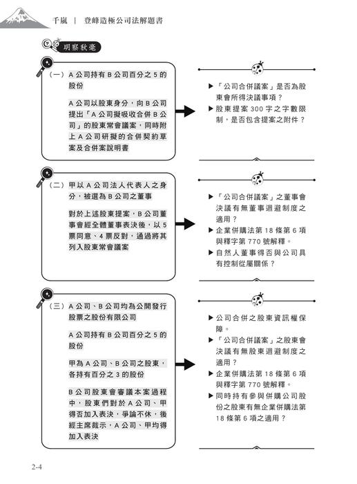 ●登峰造極公司法解題書初版試閱頁面 ●登峰造極公司法解題書初版試閱頁面